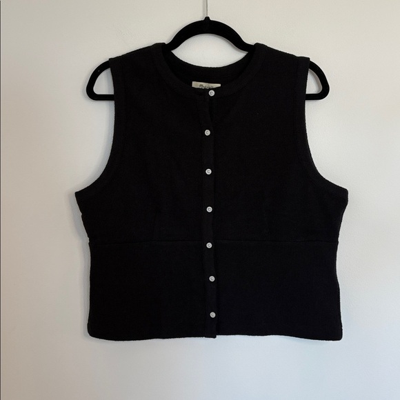 Madewell Split Crewneck Cardigan Tank - Picture 3 of 8